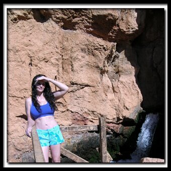 Mary Cisneros at Cascade Falls on Cedar Mountain in Dixie National Forest