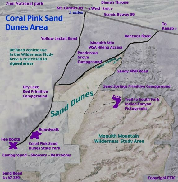 Map Coral Pink Sand Dunes