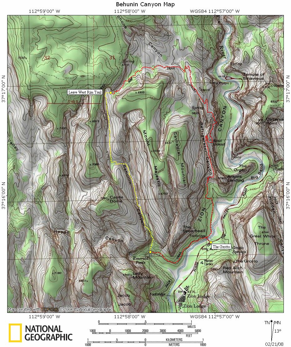 Behunin Canyon Map