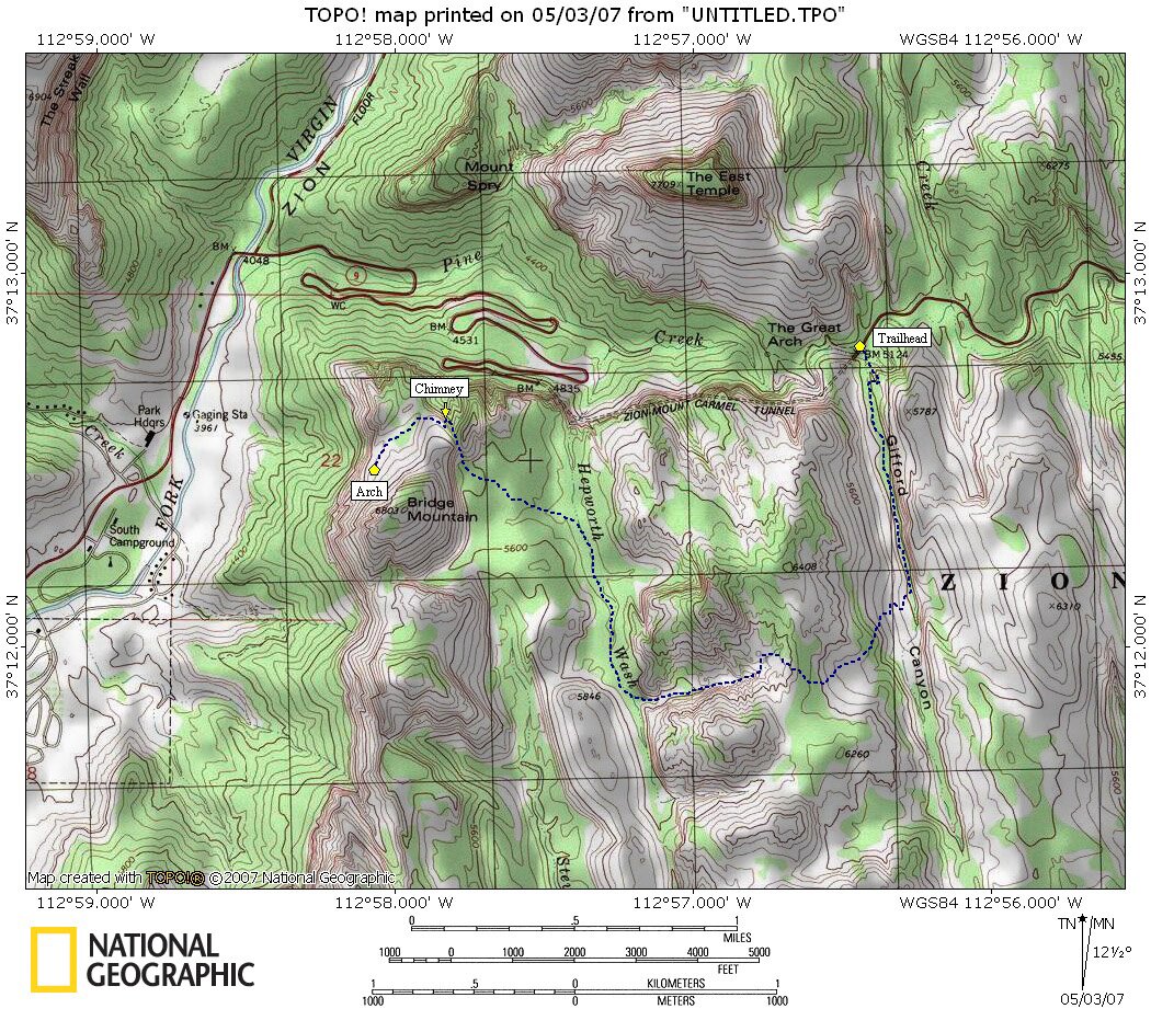 Bridge Mountain Map