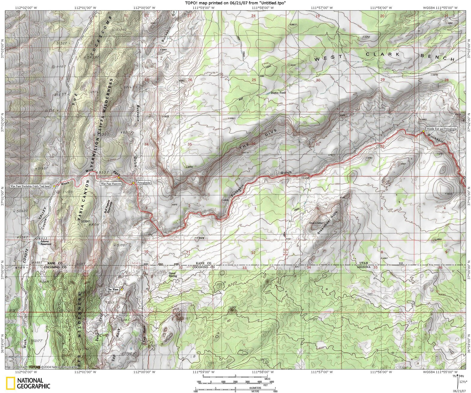 Buckskin Gulch Map