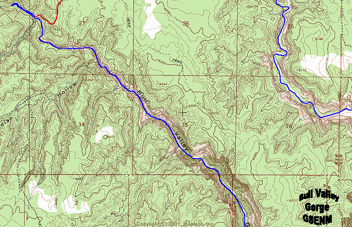 Bull Valley Gorge map