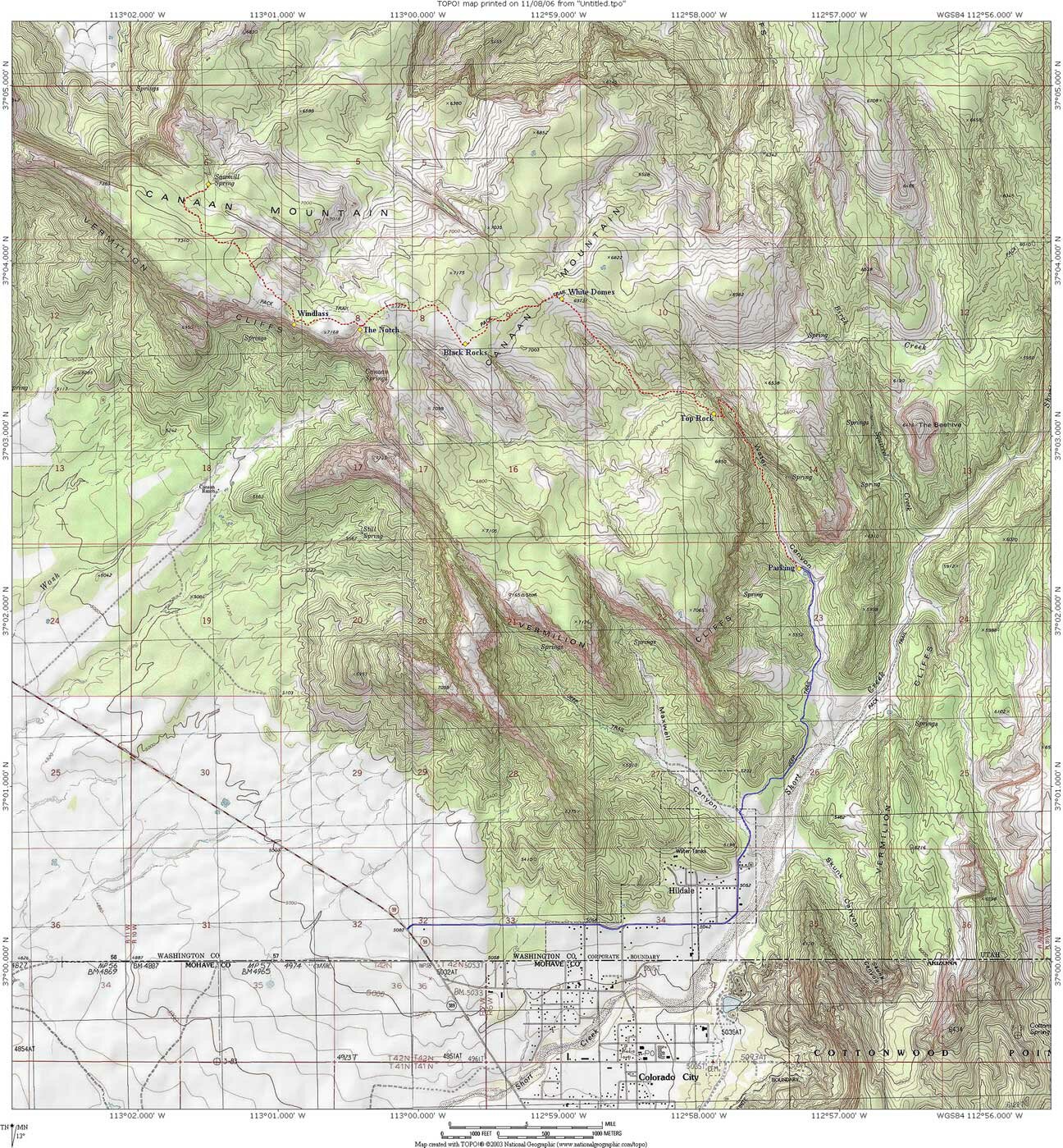 Canaan Mountain Map