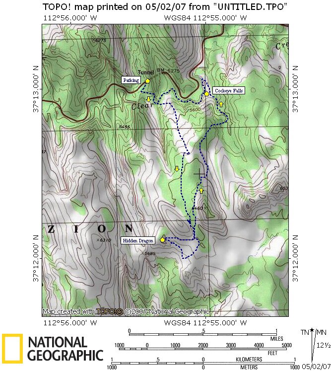 Cockeye Falls Map