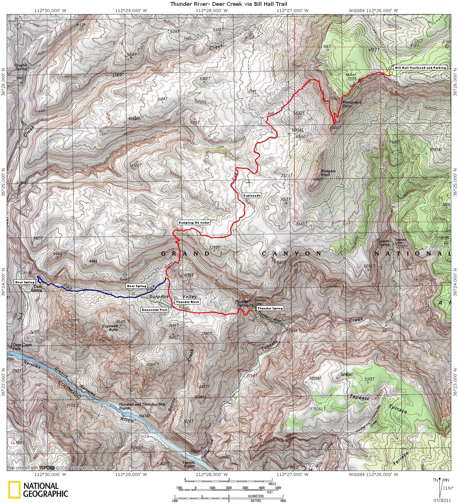 Thunder River Map