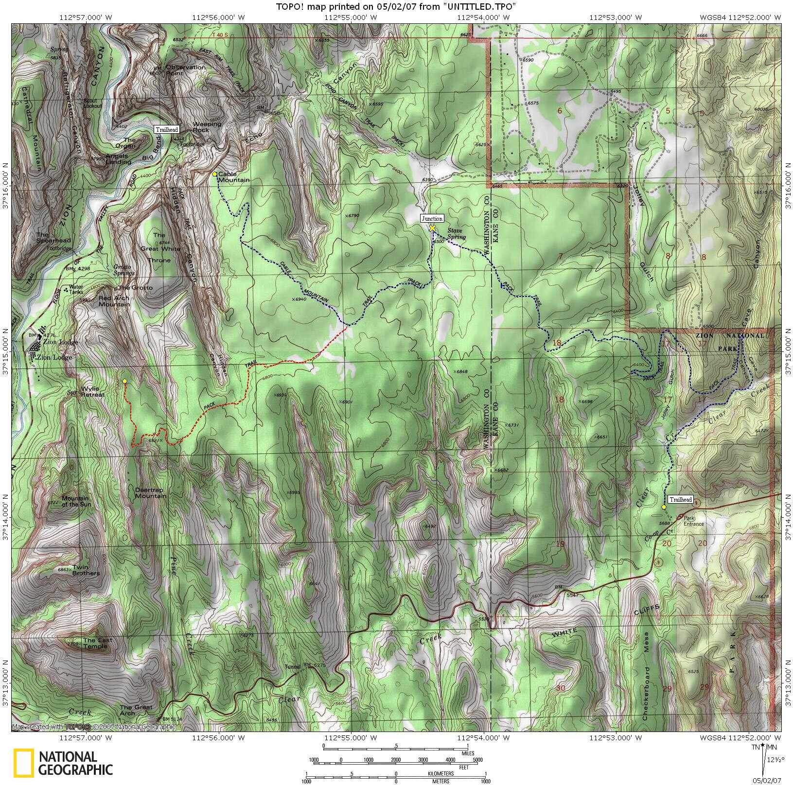 Deertrap Mountain Map