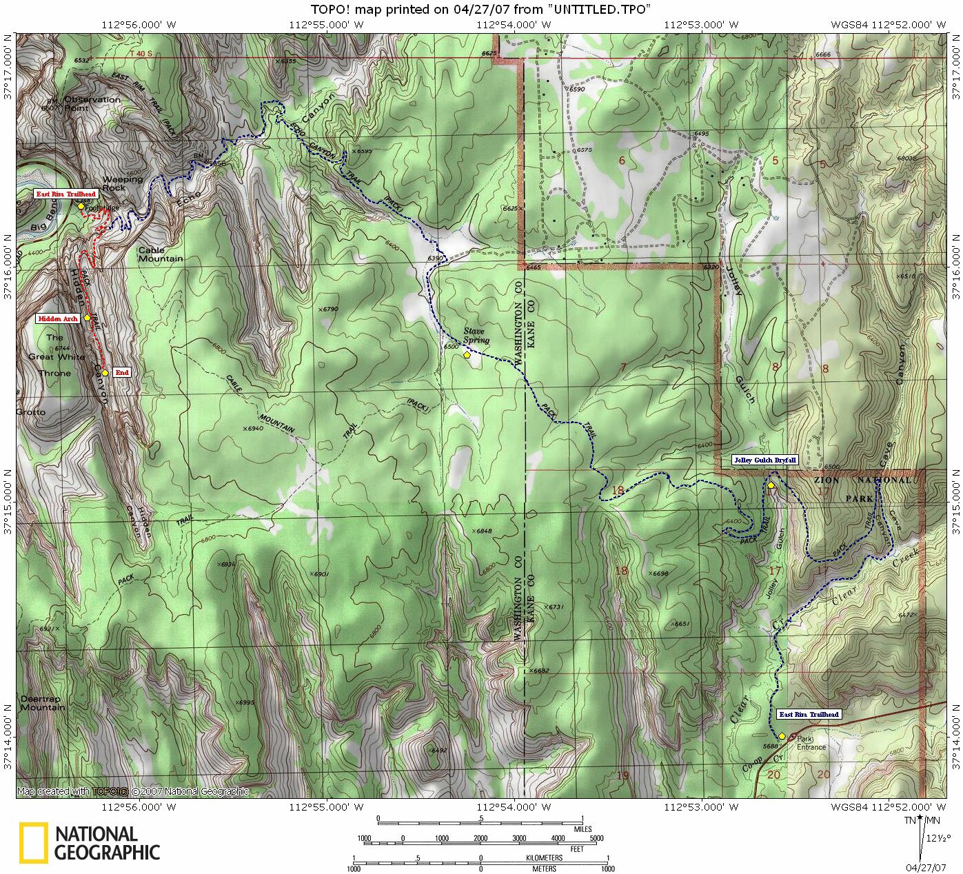 East Rim Map