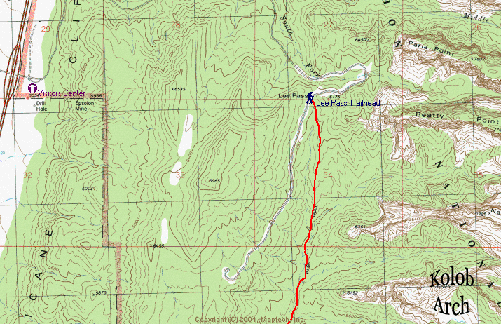 Map Kolob Arch