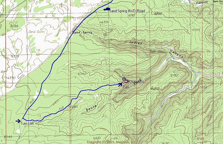 South Fork Indian Canyon Pictograph Map