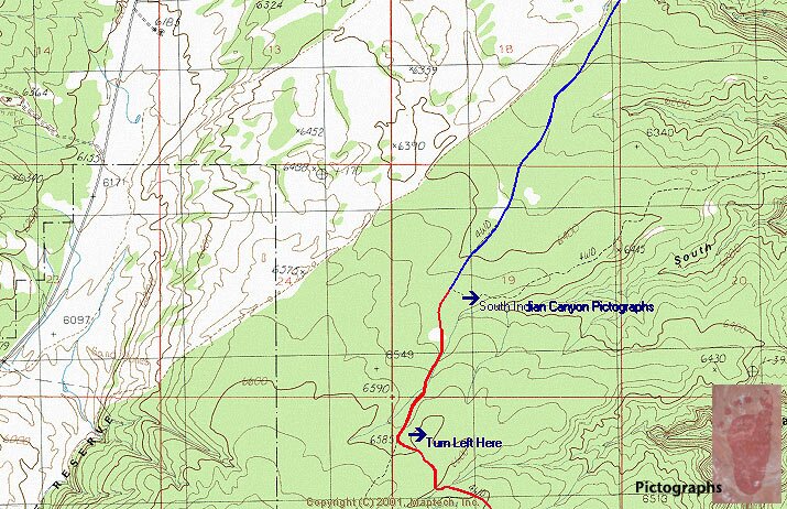 Map Hell Dive Canyon Pictographs