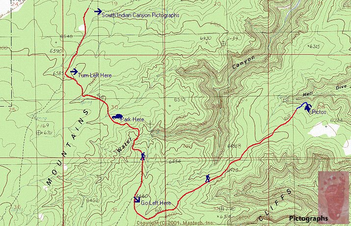 Map Hell Dive Canyon Pictographs