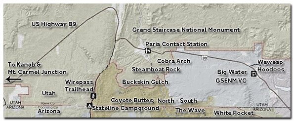 Interactive Map: Paria Canyon, Coyote Buttes, Grand Staircase National Monument