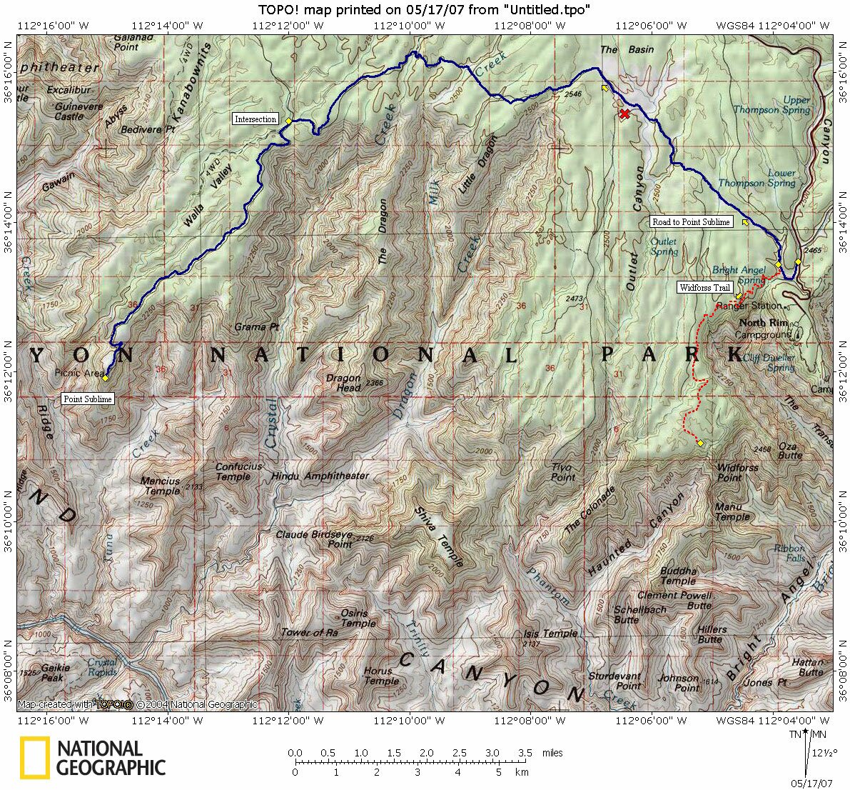 Widforss Trail Map