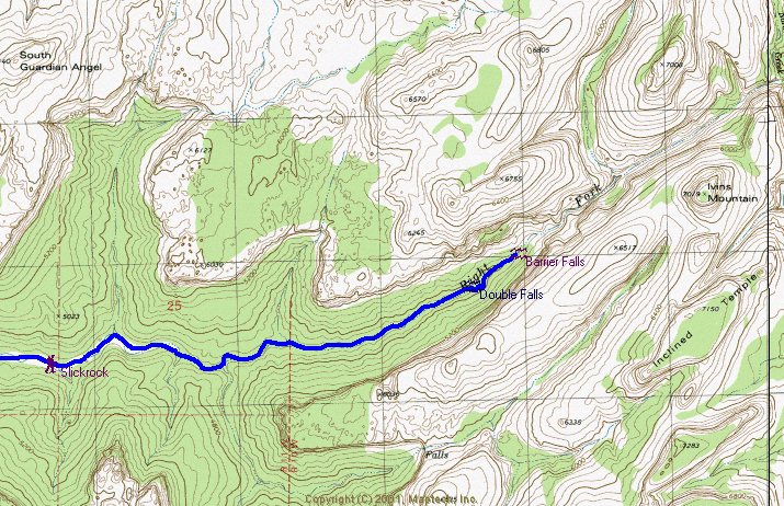 Right Fork North Creek map