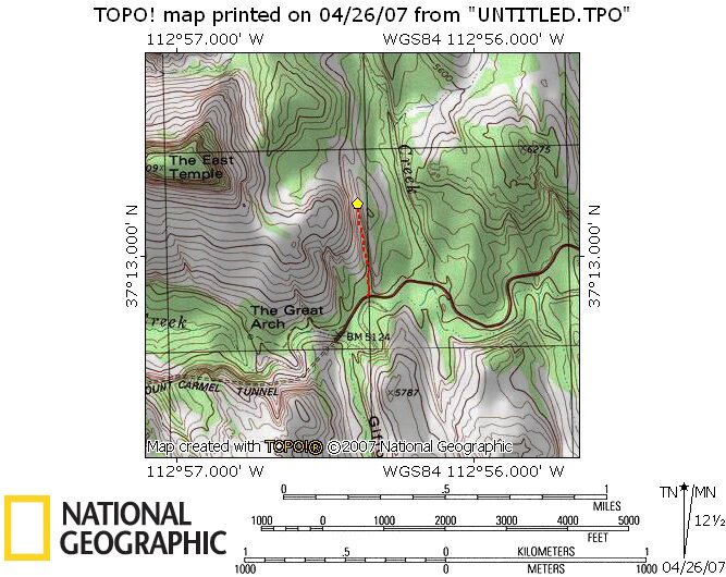 Shelf Canyon Map