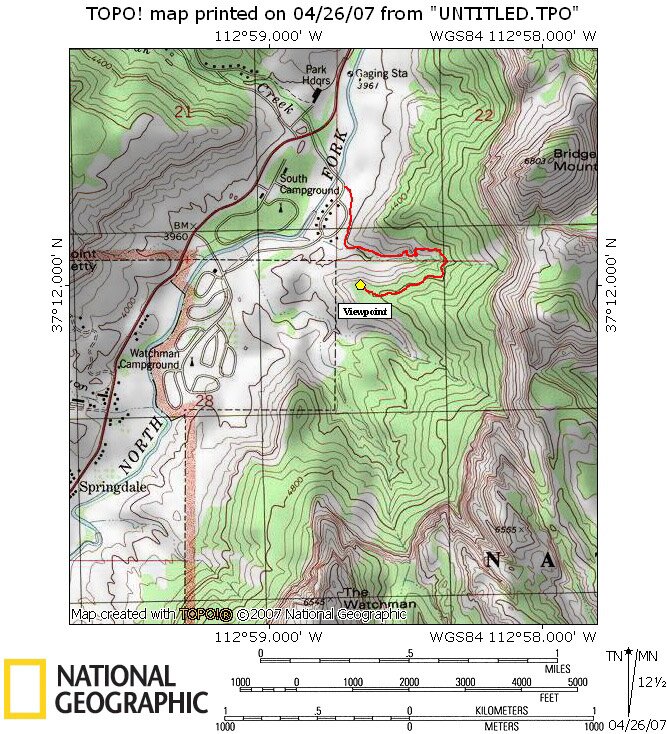 Watchman Trail Map