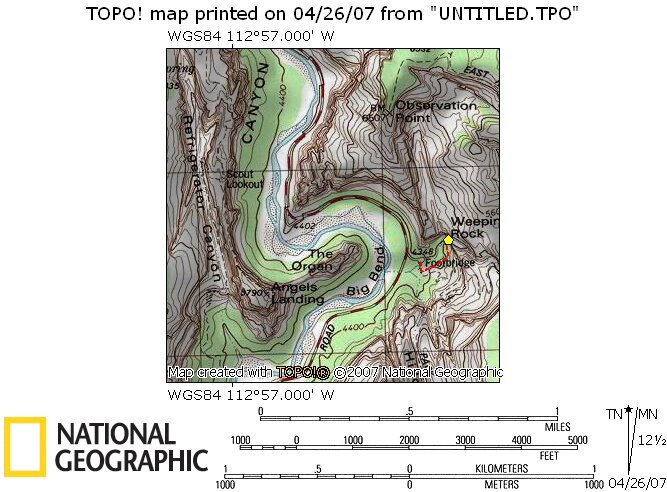 Weeping Rock Map