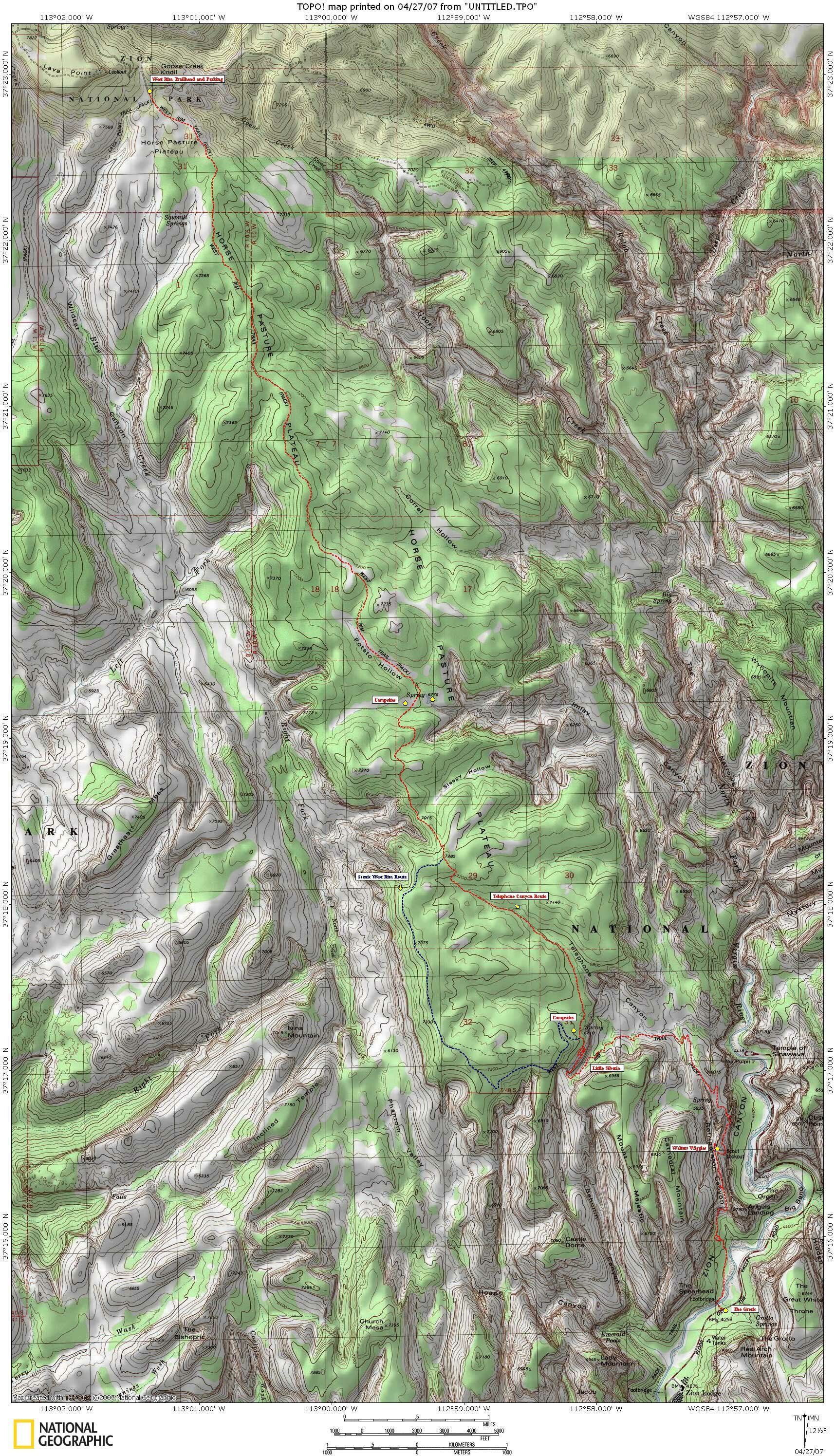 West Rim Map