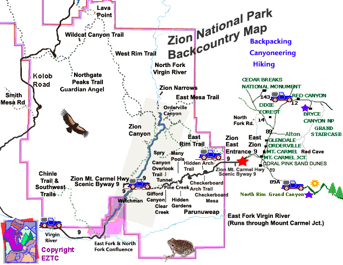 Zion backcountry map