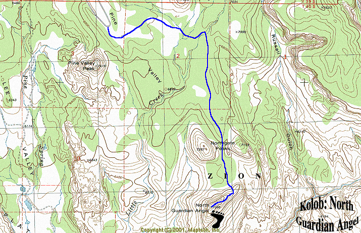 North Guardian Angel Topo Map